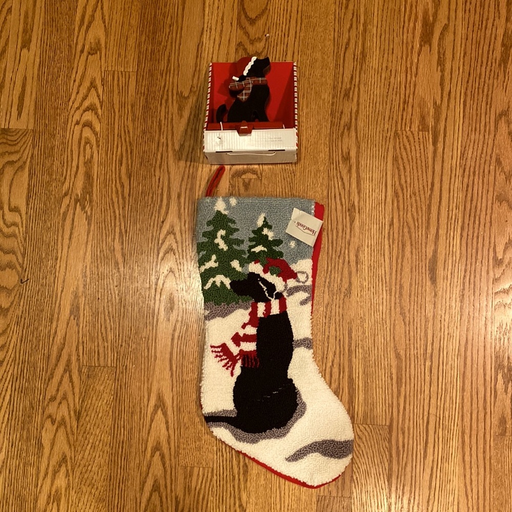 Dog Christmas stocking and hanger